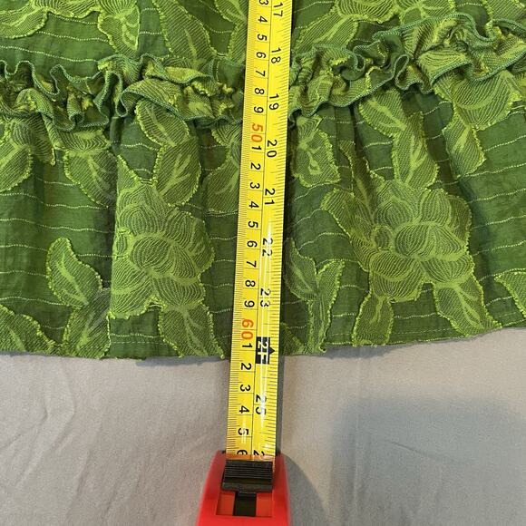 Anthropologie Maeve Savannah Swing Floral Lime Green Blouse Size 6 - Picture 8 of 11